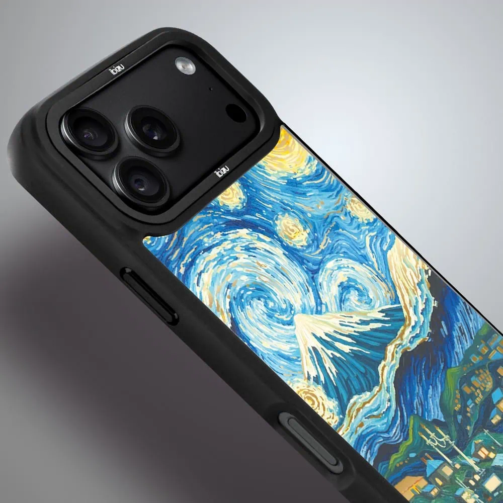 Etui do iPhone 18 Pro IBIZU DropGuard Matt z MagSafe, Van Gogh, Gwieździsta noc (4) etui do iphone 18 pro ibizu dropguard matt z magsafe, van gogh, gwieździsta noc