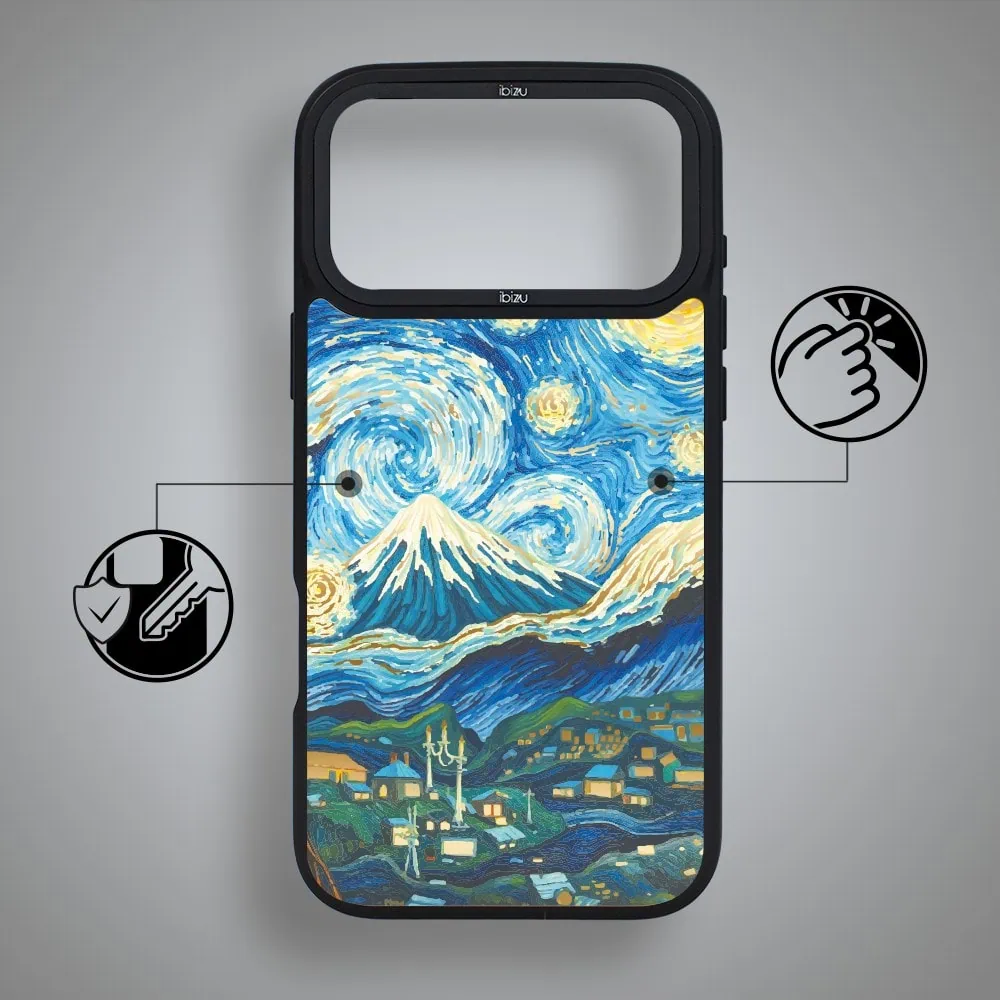 Etui do iPhone 18 Pro IBIZU DropGuard Matt z MagSafe, Van Gogh, Gwieździsta noc (6) etui do iphone 18 pro ibizu dropguard matt z magsafe, van gogh, gwieździsta noc