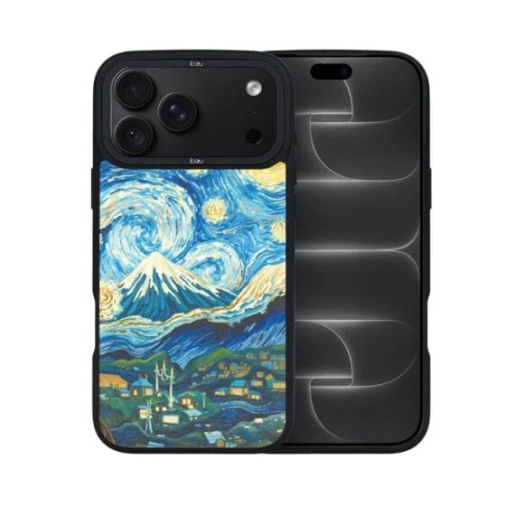 etui do iphone 18 pro ibizu dropguard matt z magsafe, van gogh, gwieździsta noc