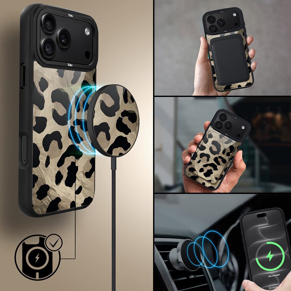 etui do iphone 18 pro ibizu dropguard matt z magsafe, zew natury, dziki leopard
