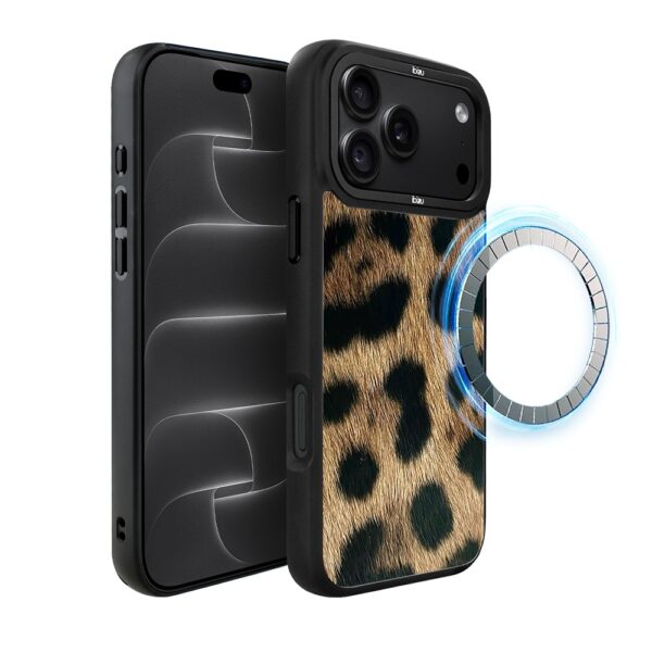 Etui do iPhone 18 Pro IBIZU DropGuard Matt z MagSafe, Zew Natury, Lampart