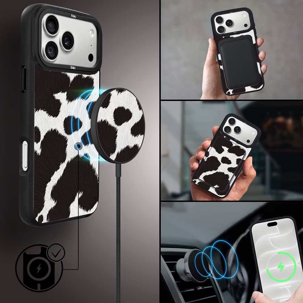 etui do iphone 18 pro ibizu dropguard matt z magsafe, zew natury, polska krowa