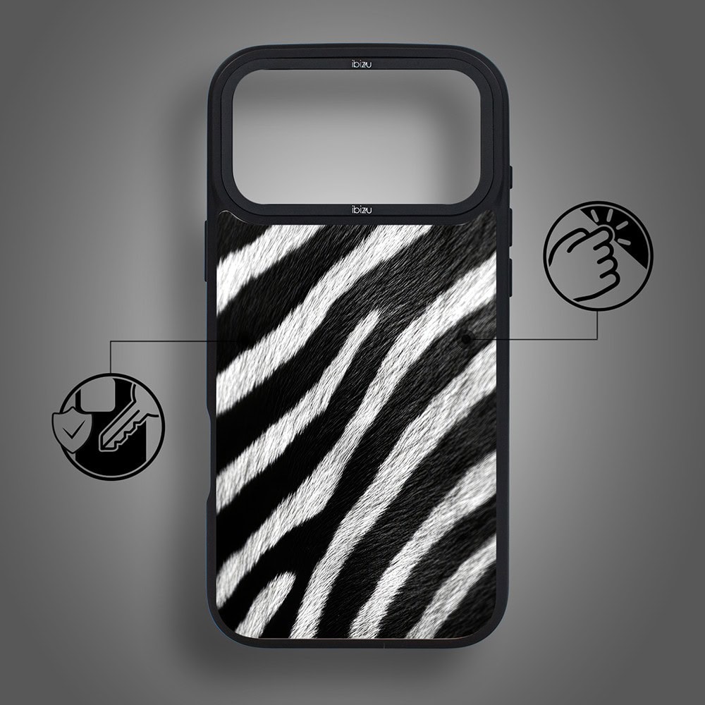 etui do iphone 18 pro ibizu dropguard matt z magsafe, zew natury, zebra
