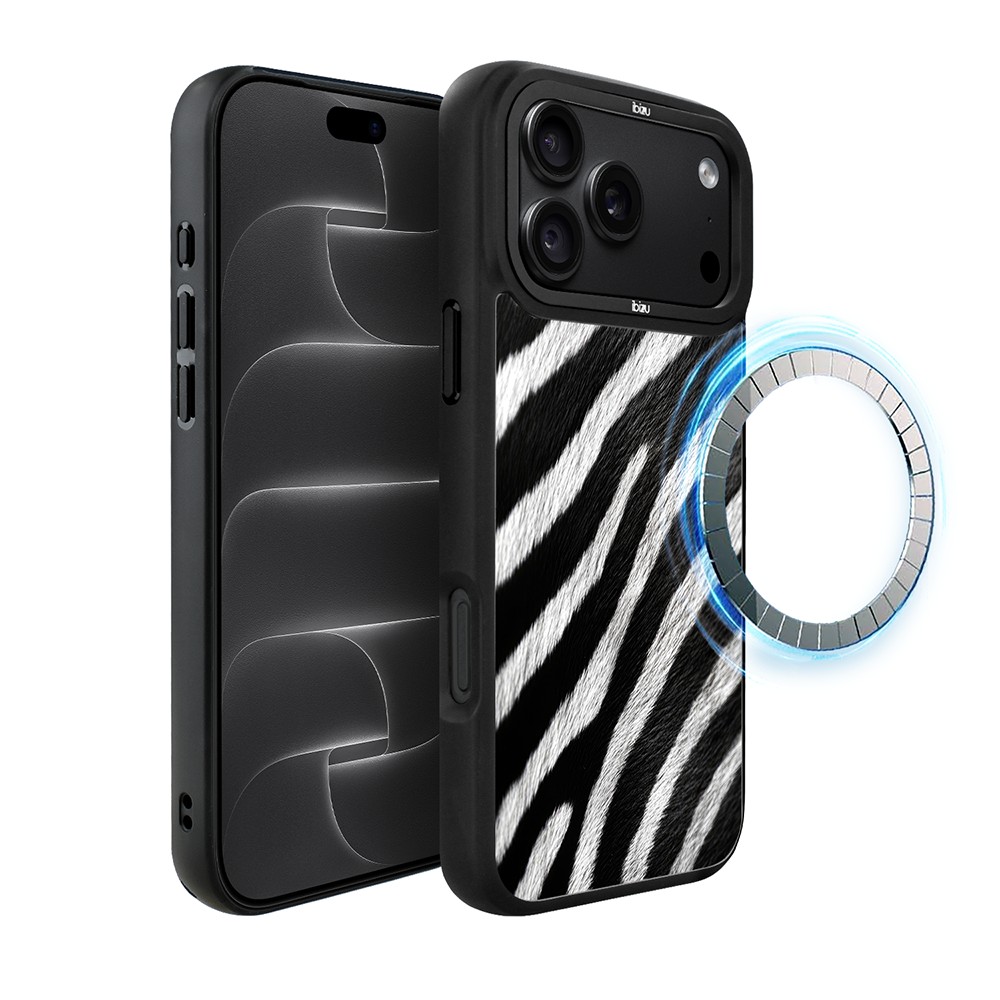 etui do iphone 18 pro ibizu dropguard matt z magsafe, zew natury, zebra