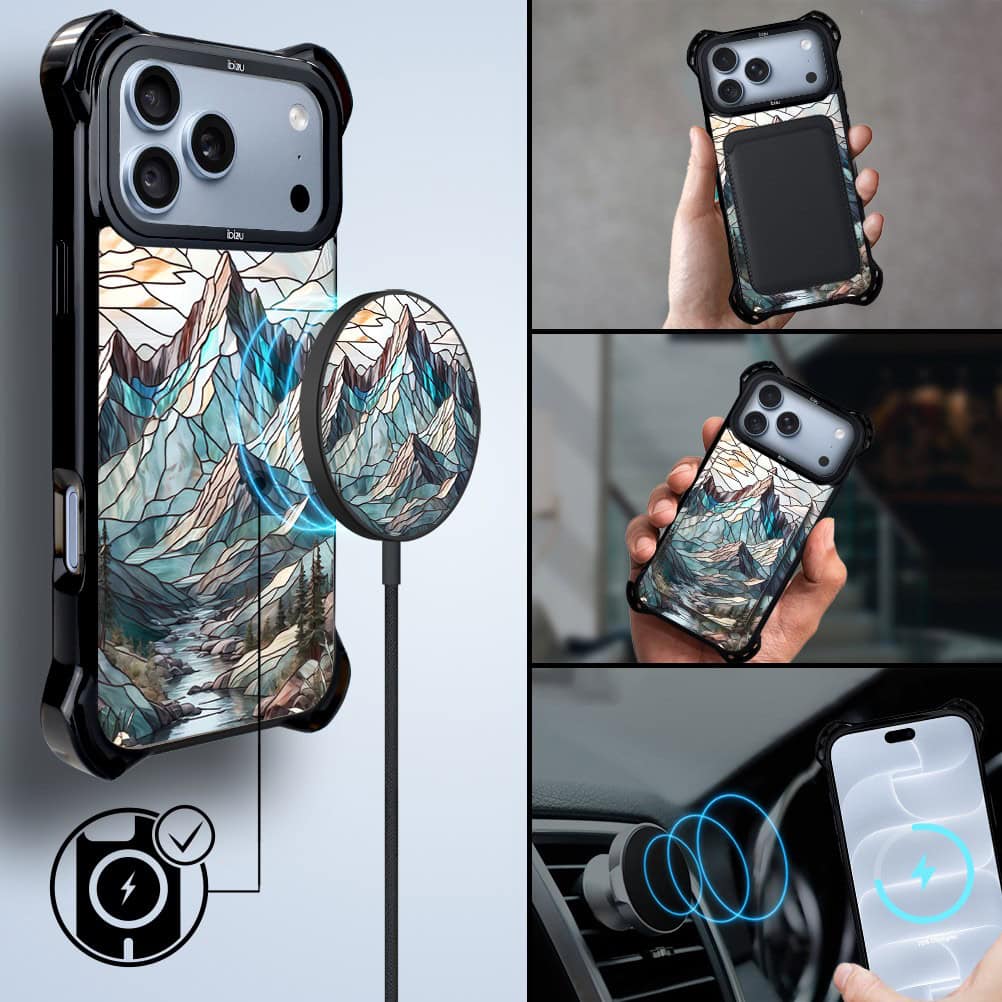 etui do iphone 18 pro ibizu dropguard ultra z magsafe, barwy szkła, górski potok