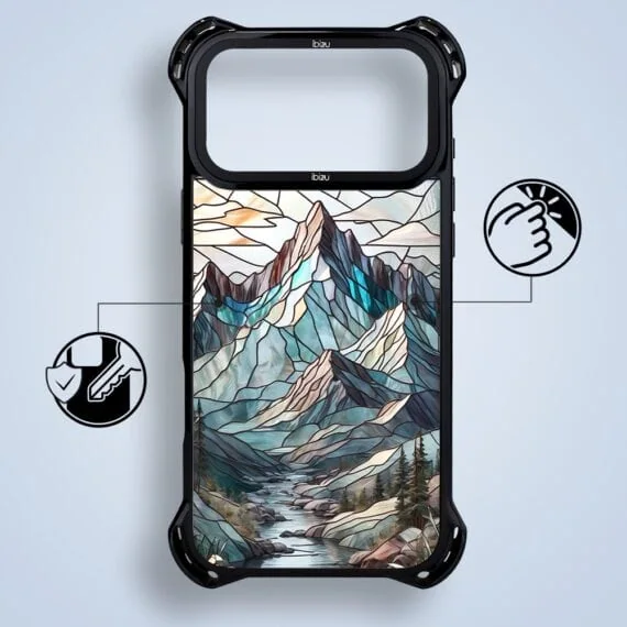 etui do iphone 18 pro ibizu dropguard ultra z magsafe, barwy szkła, górski potok
