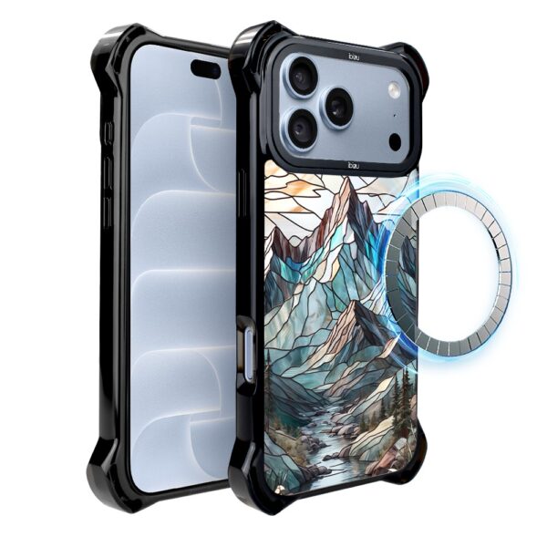 Etui do iPhone 18 Pro IBIZU DropGuard Ultra z MagSafe, Barwy szkła, Górski potok