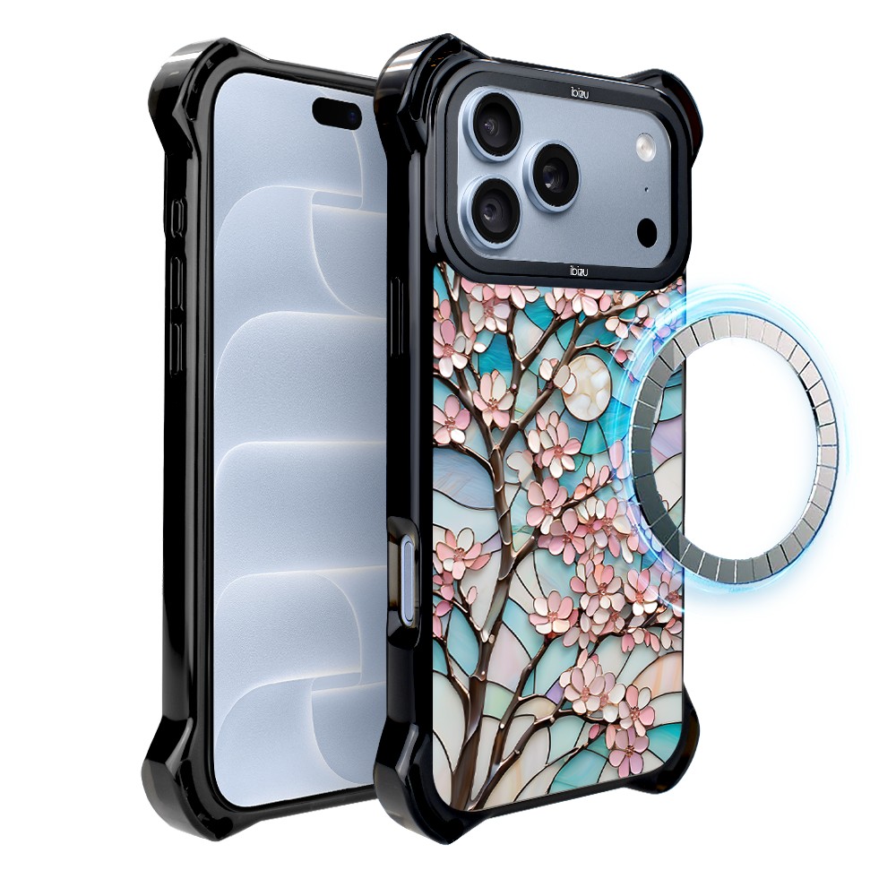 etui do iphone 18 pro ibizu dropguard ultra z magsafe, barwy szkła, księżycowa wiśnia