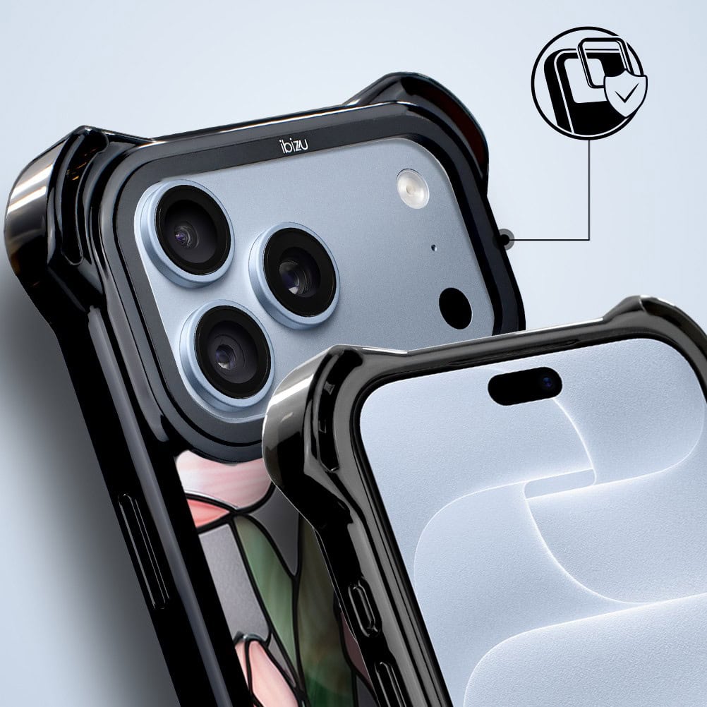 etui do iphone 18 pro ibizu dropguard ultra z magsafe, barwy szkła, różowa magnolia