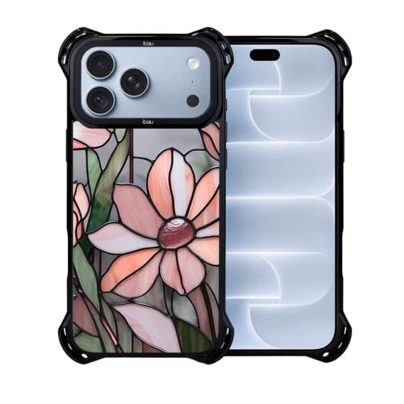 etui do iphone 18 pro ibizu dropguard ultra z magsafe, barwy szkła, różowa magnolia