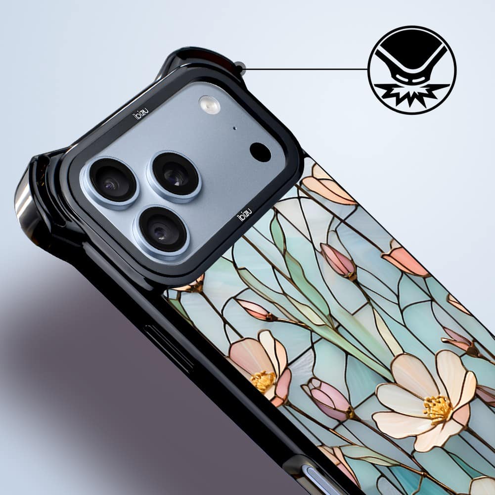 etui do iphone 18 pro ibizu dropguard ultra z magsafe, barwy szkła, szept kwiatów polnych