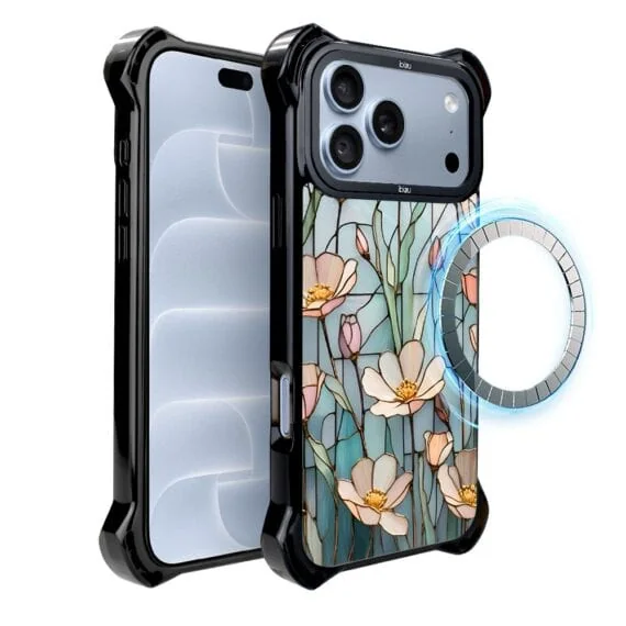 etui do iphone 18 pro ibizu dropguard ultra z magsafe, barwy szkła, szept kwiatów polnych
