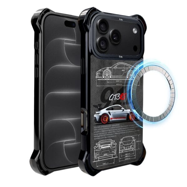 Etui do iPhone 18 Pro IBIZU DropGuard Ultra z MagSafe, TechDrive, 911 GT3 RS