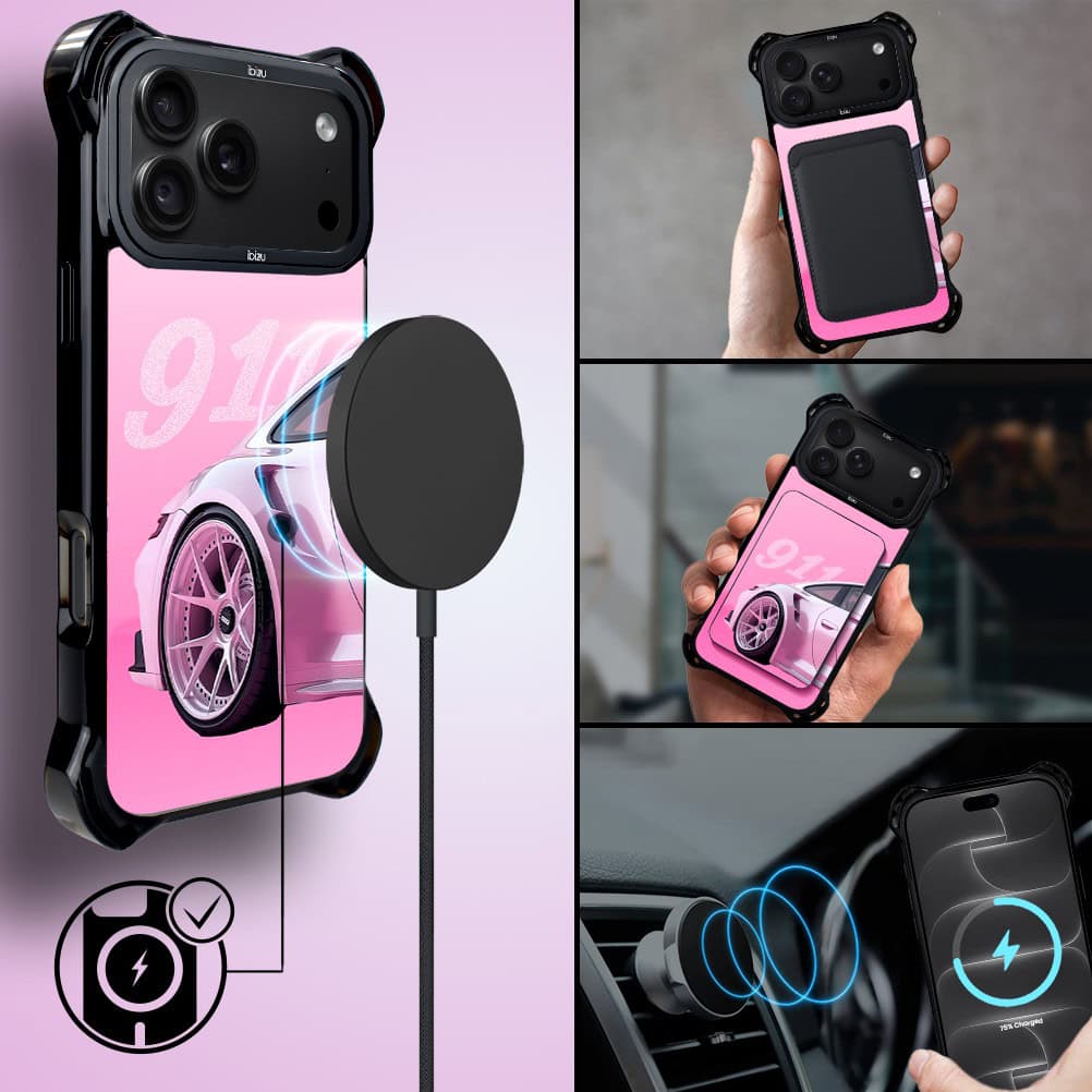 etui do iphone 18 pro ibizu dropguard ultra z magsafe, techdrive, 911 różowe