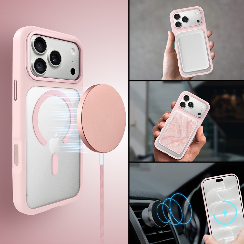 etui do iphone 18 pro ibizu guardabella z magsafe, różowe