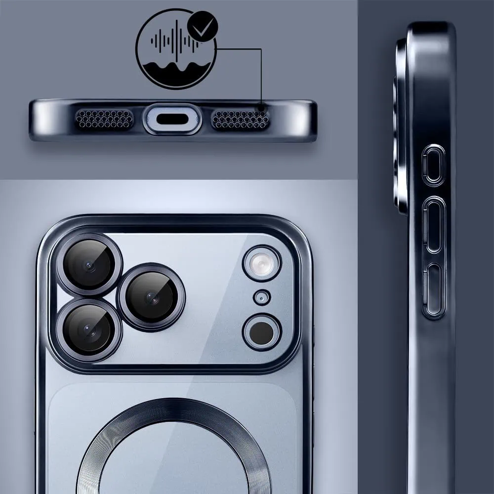 Etui do iPhone 18 Pro MagSafe Luxury Protect przeźroczyste, z osłoną aparatu, Titanium Finish, granatowe (6) etui do iphone 18 pro magsafe luxury protect przeźroczyste, z osłoną aparatu, titanium finish, granatowe