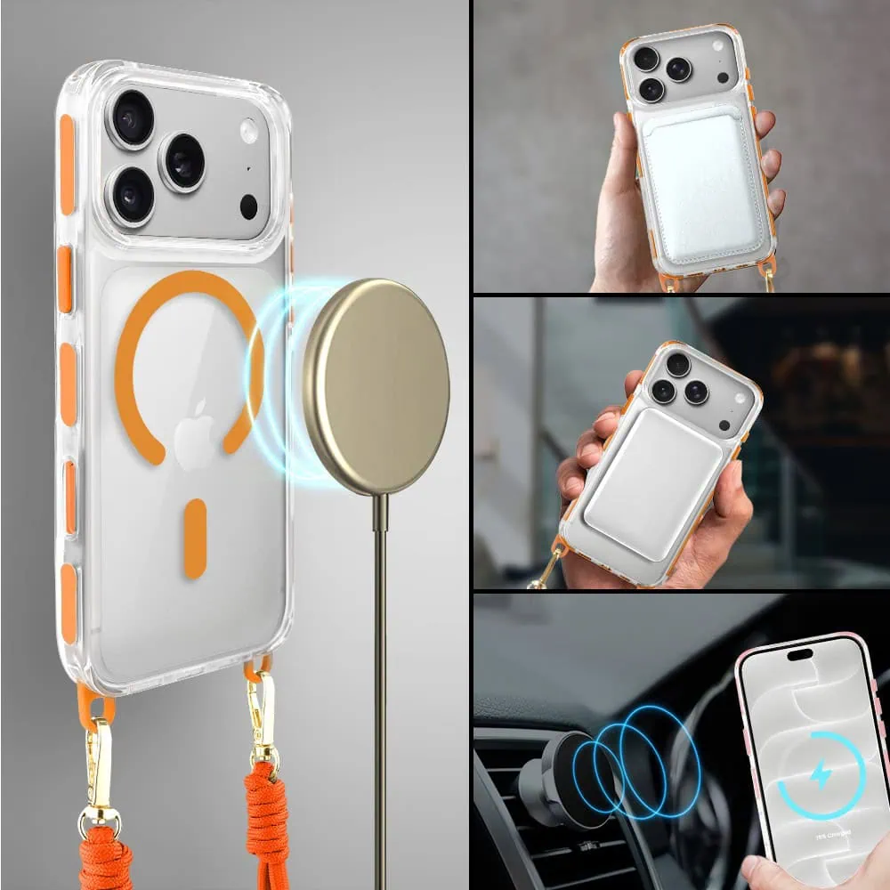 Etui do iPhone 18 Pro, MagSafe, ze smyczą, na ramię, crossbody, pomarańczowe (6) etui do iphone 18 pro, magsafe, ze smyczą, na ramię, crossbody, pomarańczowe