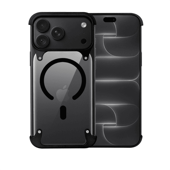 etui do iphone 18 pro max aero grip, akrylowy tył, odkryte boki, czarne