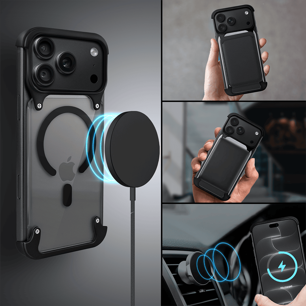 Etui do iPhone 18 Pro Max Aero Grip, akrylowy tył, odkryte boki, czarne (7) etui do iphone 18 pro max aero grip, akrylowy tył, odkryte boki, czarne