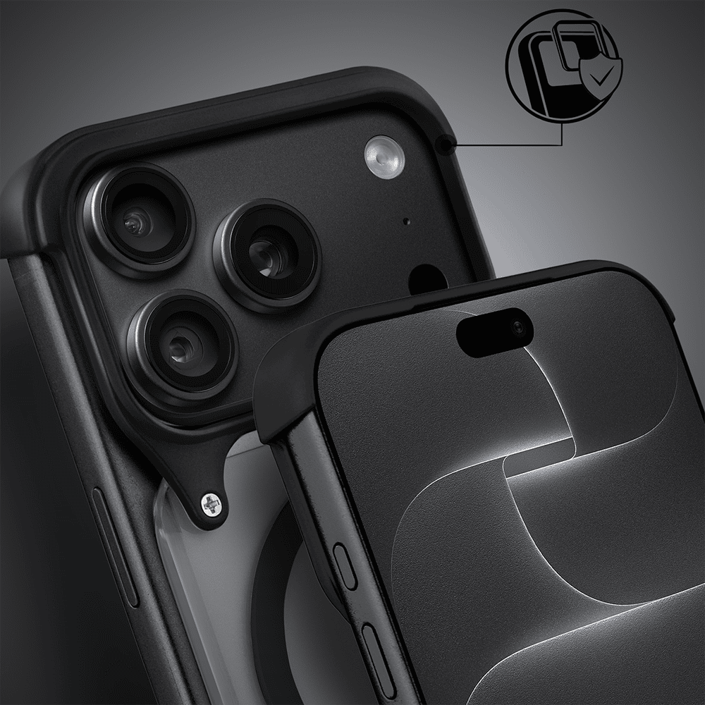 Etui do iPhone 18 Pro Max Aero Grip, akrylowy tył, odkryte boki, czarne (9) etui do iphone 18 pro max aero grip, akrylowy tył, odkryte boki, czarne