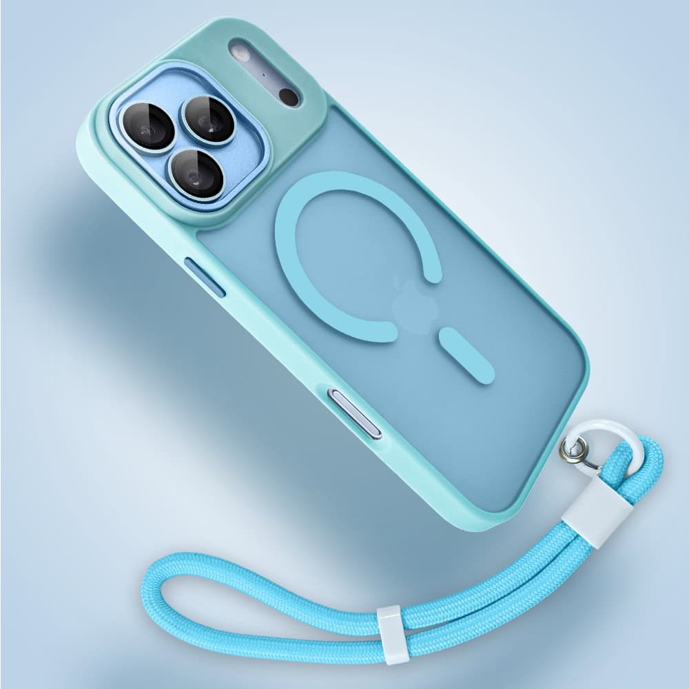 etui do iphone 18 pro max color flush z magsafe, z osłoną aparatu, błękitne
