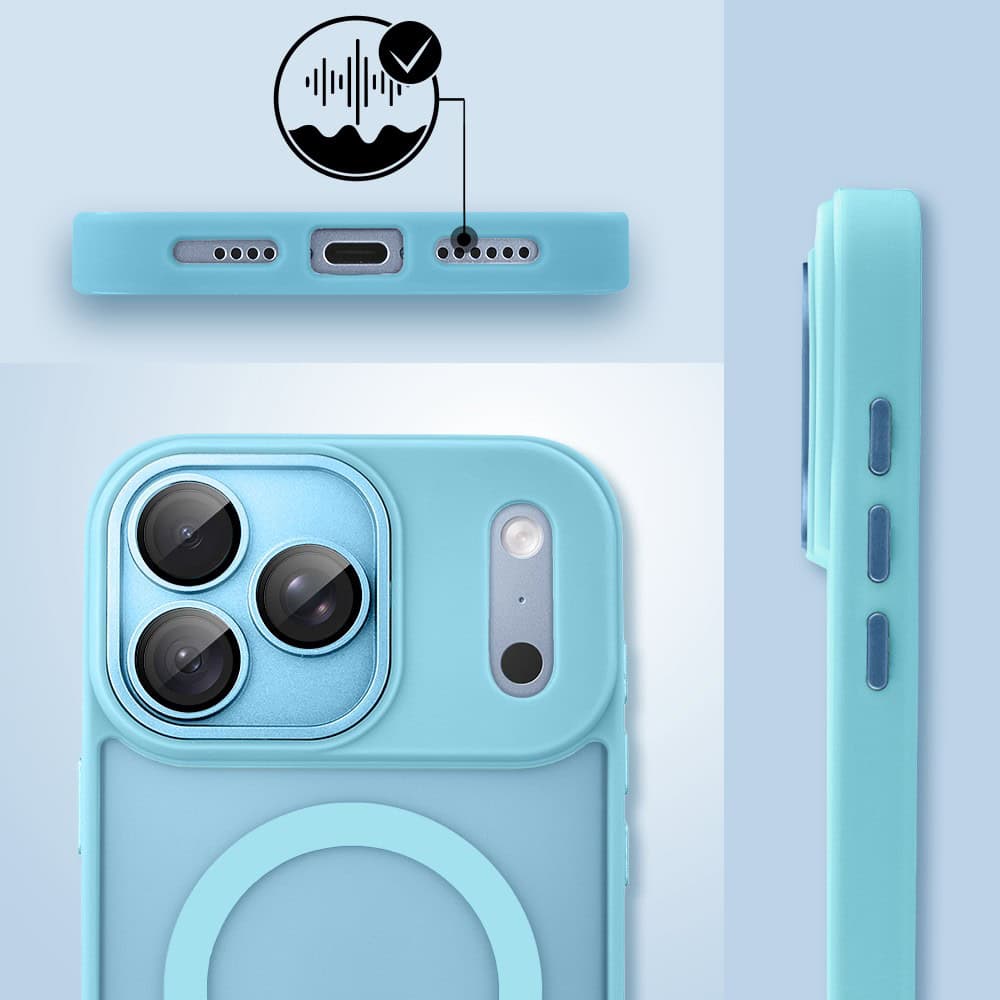 etui do iphone 18 pro max color flush z magsafe, z osłoną aparatu, błękitne