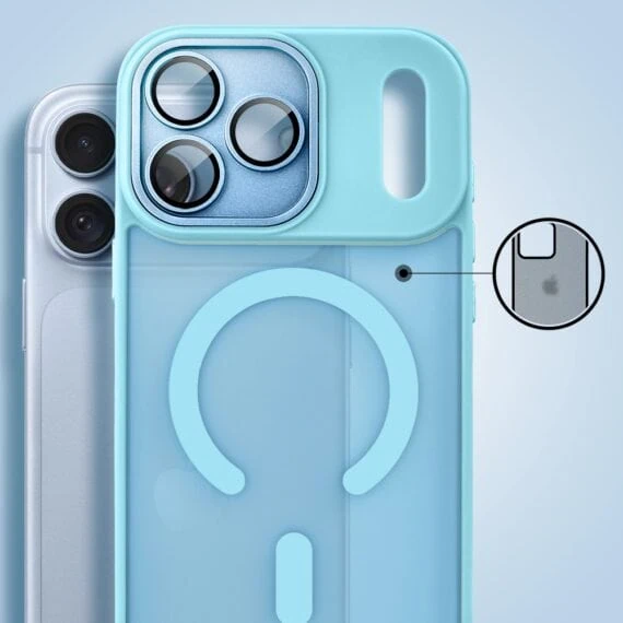 etui do iphone 18 pro max color flush z magsafe, z osłoną aparatu, błękitne