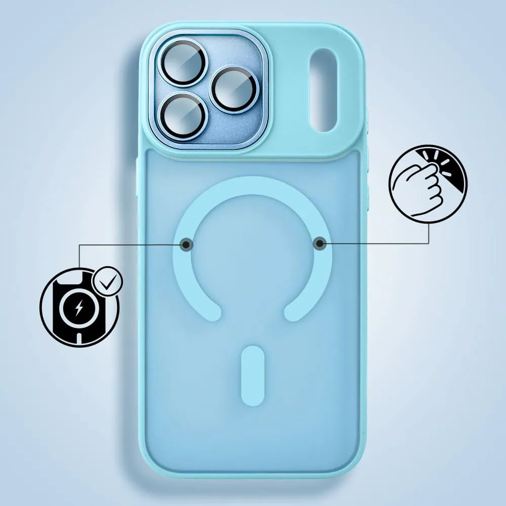 etui do iphone 18 pro max color flush z magsafe, z osłoną aparatu, błękitne