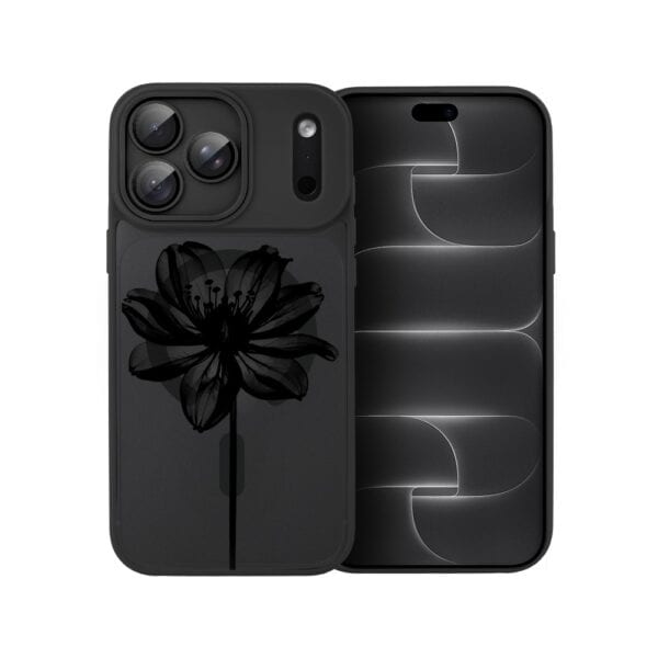 Etui do iPhone 18 Pro Color Flush z MagSafe, z osłoną aparatu, czarny kwiat, czarne