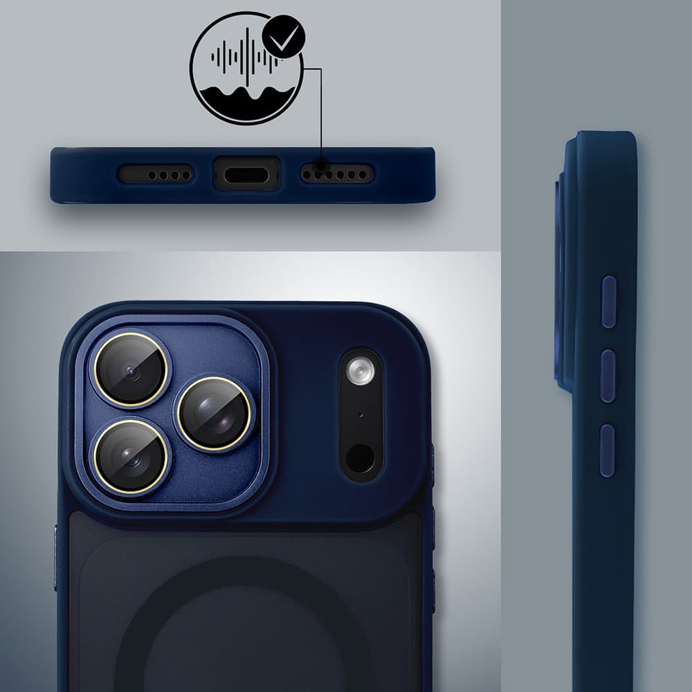 etui do iphone 18 pro max color flush z magsafe, z osłoną aparatu, granatowe