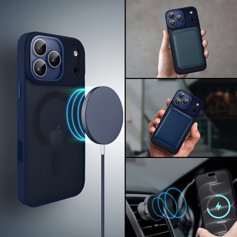 etui do iphone 18 pro max color flush z magsafe, z osłoną aparatu, granatowe