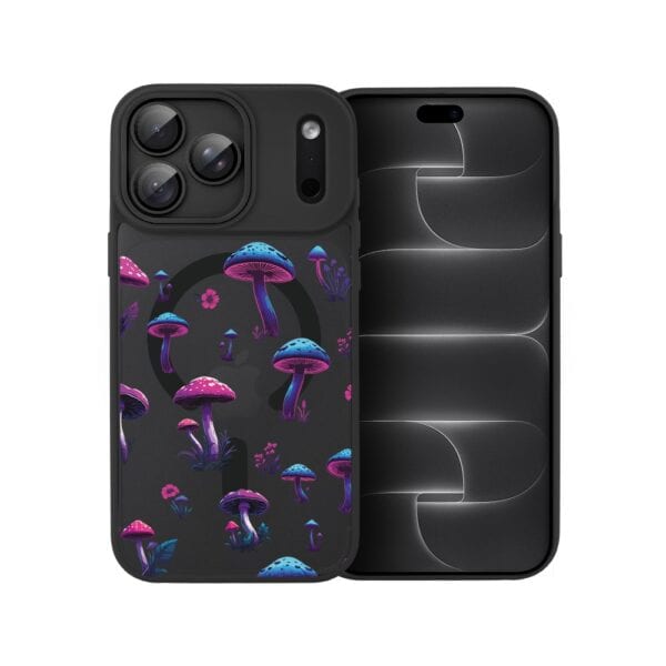 Etui do iPhone 18 Pro Color Flush z MagSafe, z osłoną aparatu, magiczne grzybki, czarne