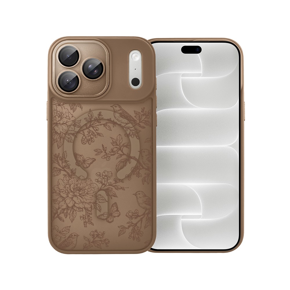 etui do iphone 18 pro max color flush z magsafe, z osłoną aparatu, nocna botanika, pustynny brąz