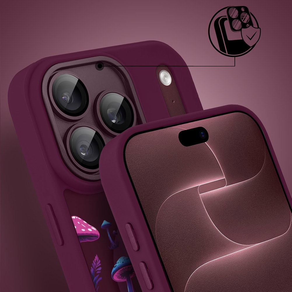 etui do iphone 18 pro max color flush z magsafe, z osłoną aparatu, subtelna panterka, burgundowe (kopia)