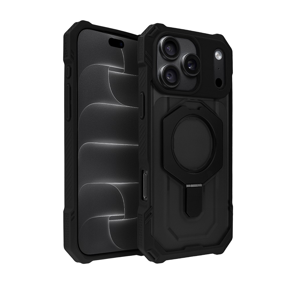 etui do iphone 18 pro max hex armor stand, z magsafe i podstawką, czarne