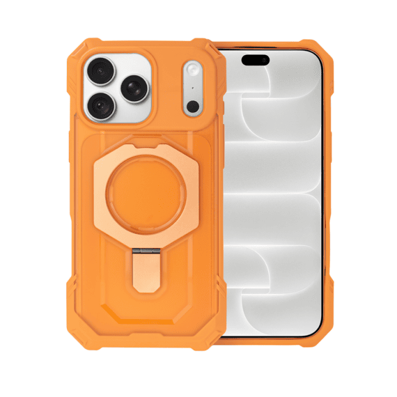 etui do iphone 18 pro max hex armor stand, z magsafe i podstawką, pomarańczowe