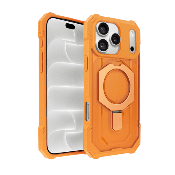 Etui do iPhone 18 Pro Hex Armor Stand, z MagSafe i podstawką, pomarańczowe