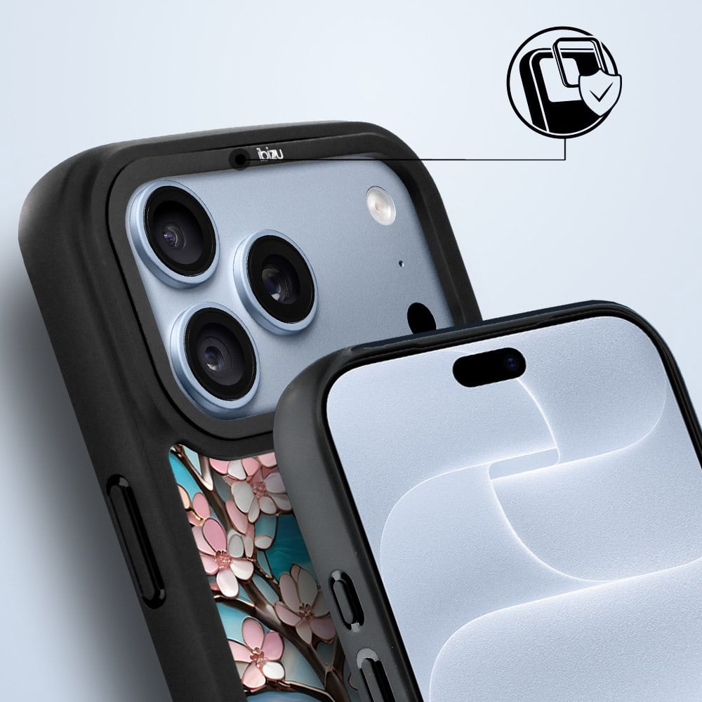 etui do iphone 18 pro ibizu dropguard matt z magsafe, barwy szkła, księżycowa wiśnia