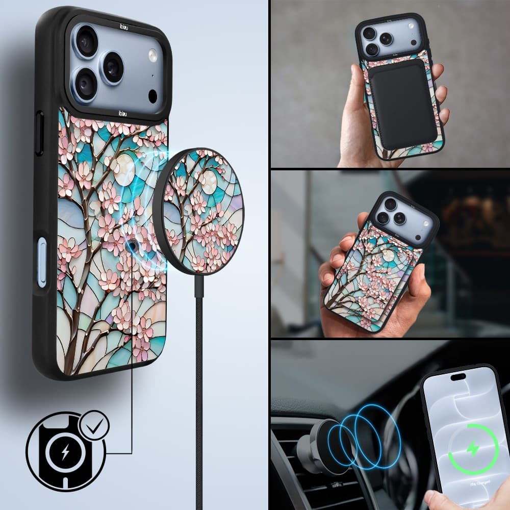 etui do iphone 18 pro ibizu dropguard matt z magsafe, barwy szkła, księżycowa wiśnia