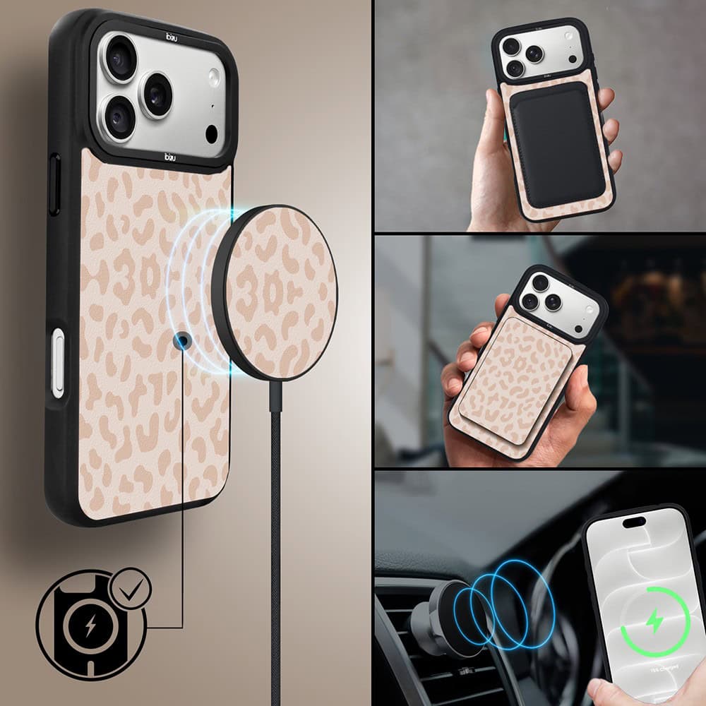 etui do iphone 18 pro ibizu dropguard matt z magsafe, boho, delikatna panterka