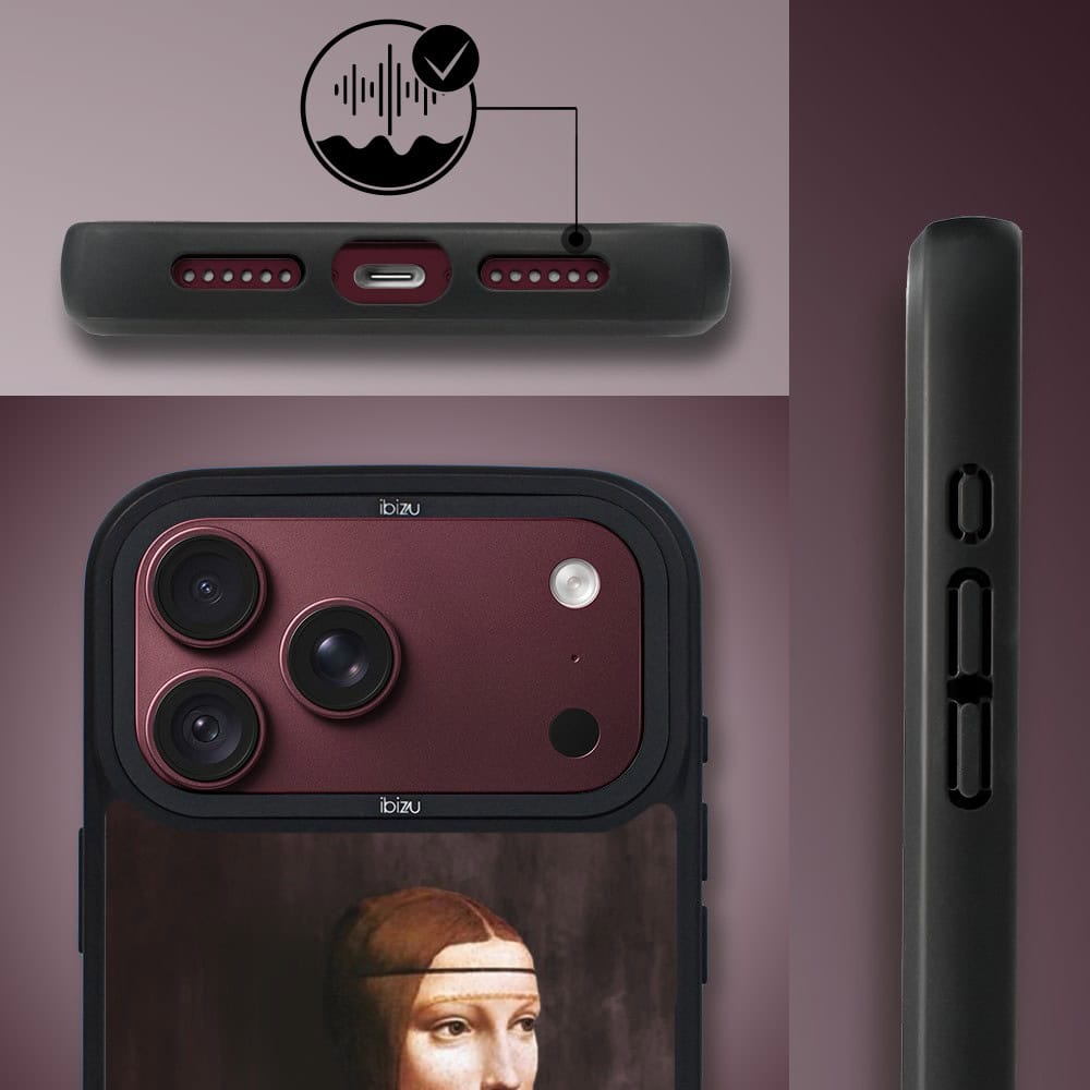 etui do iphone 18 pro max ibizu dropguard matt z magsafe, leonardo da vinci, dama z kotem