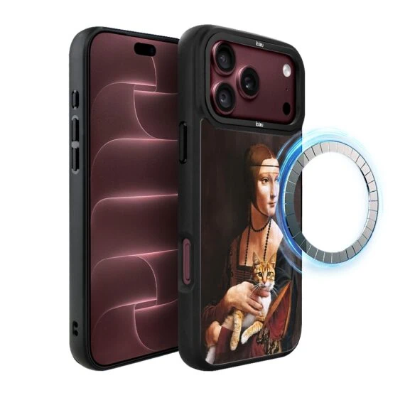 etui do iphone 18 pro max ibizu dropguard matt z magsafe, leonardo da vinci, dama z kotem