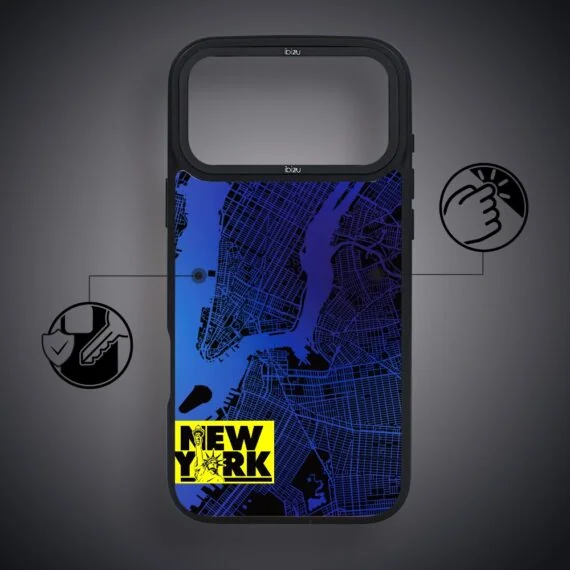 etui do iphone 18 pro max ibizu dropguard matt z magsafe, mapy Świata, new york