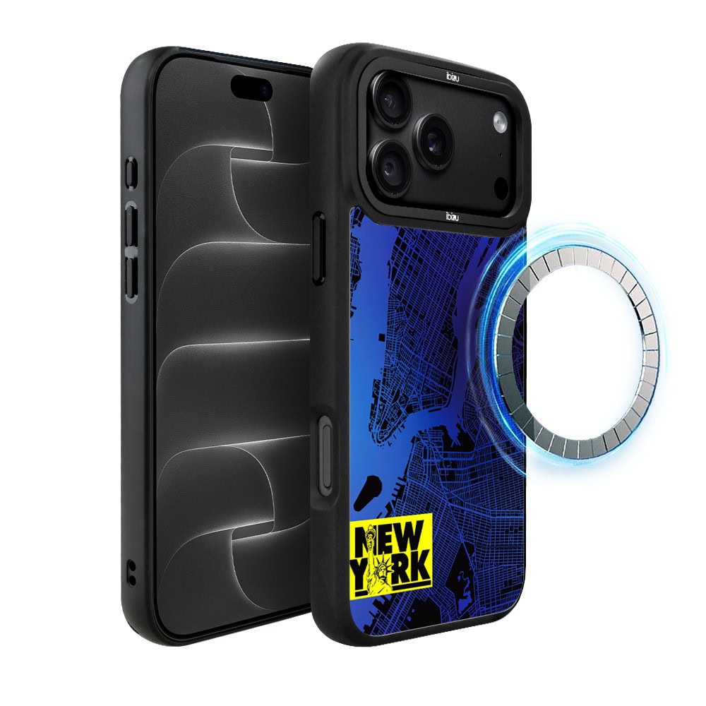 etui do iphone 18 pro max ibizu dropguard matt z magsafe, mapy Świata, new york