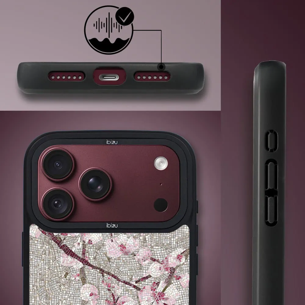 etui do iphone 18 pro max ibizu dropguard matt z magsafe, modern classics, mozaika kwitnącej wiśni