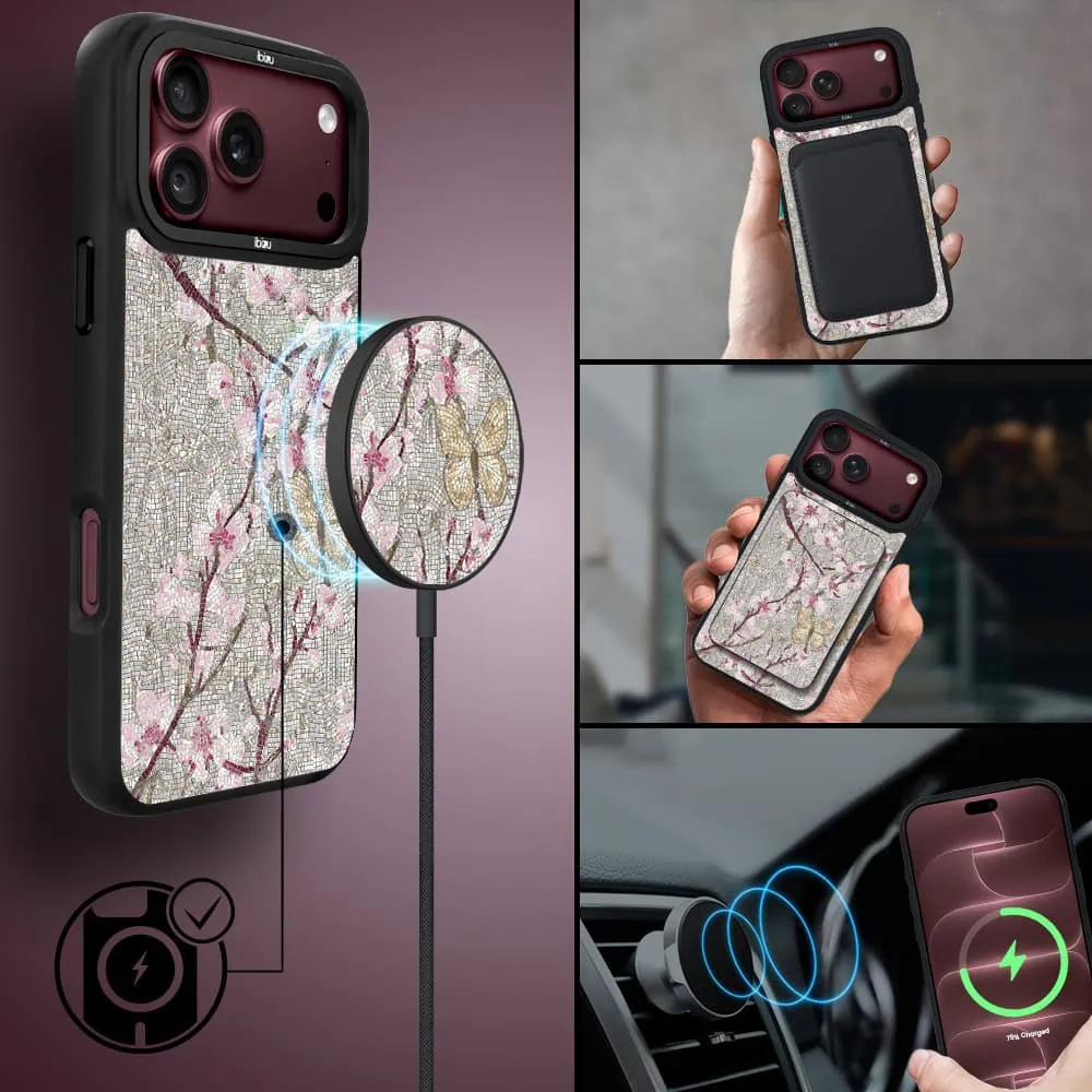 etui do iphone 18 pro max ibizu dropguard matt z magsafe, modern classics, mozaika kwitnącej wiśni