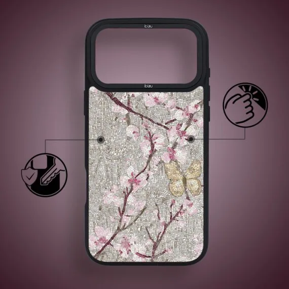 etui do iphone 18 pro max ibizu dropguard matt z magsafe, modern classics, mozaika kwitnącej wiśni