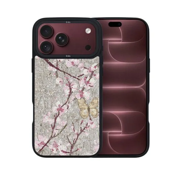 etui do iphone 18 pro max ibizu dropguard matt z magsafe, modern classics, mozaika kwitnącej wiśni