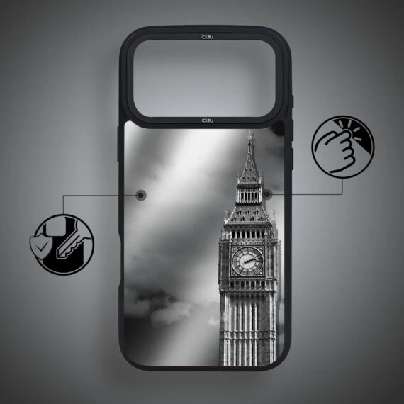 etui do iphone 18 pro max ibizu dropguard matt z magsafe, noir city, big ben