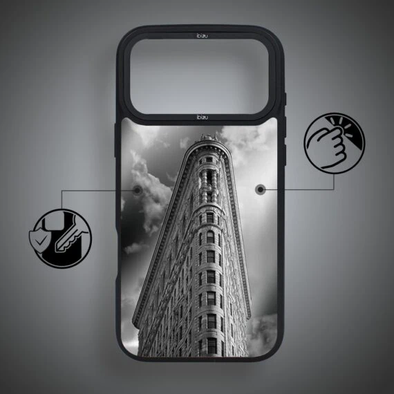 etui do iphone 18 pro max ibizu dropguard matt z magsafe, noir city, flatiron